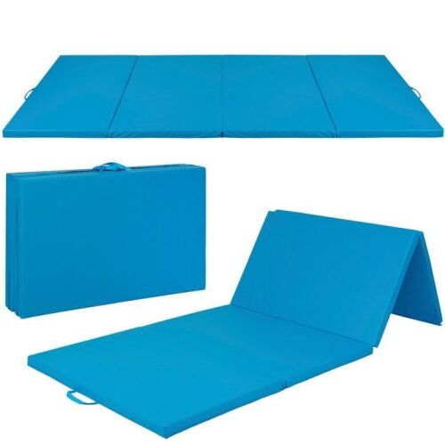 Folding Exercise Fitness Workout Gym Floor Mat w/ Handles  - Lot 159