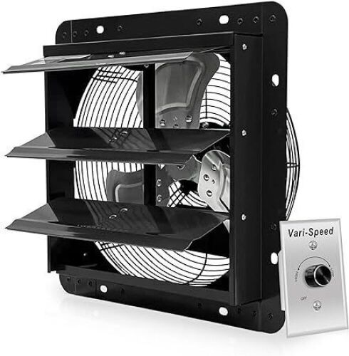VENTISOL 12 Inch Shutter Exhaust Fan With Variable Speed Controller,1450CFM  - Lot 609