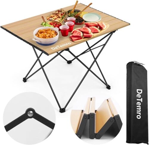DeTemro Portable Folding Camping Table with Carry Bag - Lot 605