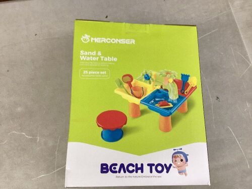 Merconser Beach Toy Sand & Water Table 25pc  - Lot 610