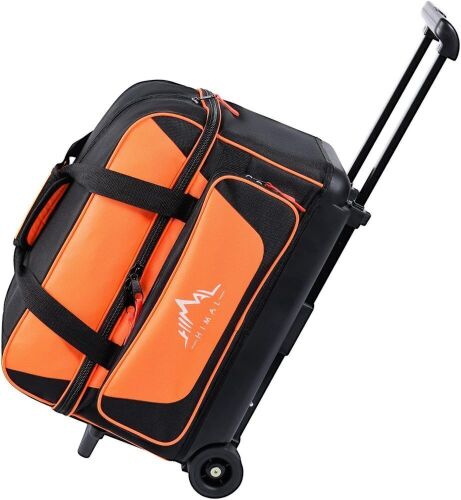 GoHimal Double Roller 2 Ball Bowling Bag with Separate Shoe Compartment, Retractable Handle Extends to 40"  - Lot 468