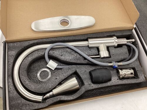 Kitchen Faucet with Pull Down Sprayer, Brushed Nickel  - Lot 125