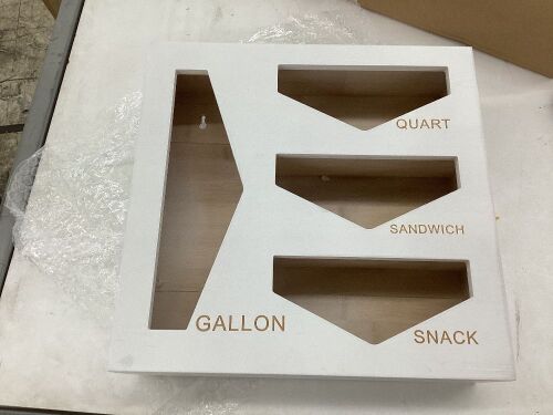 Benny&Bug White Ziplock Bag Organizer for Drawer - Bottom is Cracked - Lot 130