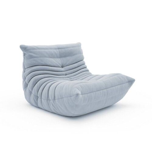 Raffle Pinker Suede Fireside Lazy Floor Chair, Light Blue  - Lot 73