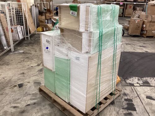 Pallet of White Cabinets - (2) 12" Base Cabinets, (2) 36" x 36" Wall Cabinets, (2) 24" x 36" Wall Cabinets - Lot 35