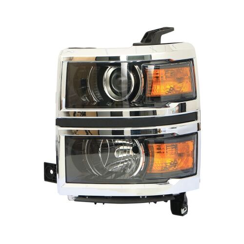 Pair of Black Housing Projector Headlights w/ Corner Lamps Fits 14-15 Chevy Silverado 1500 - Lot 54
