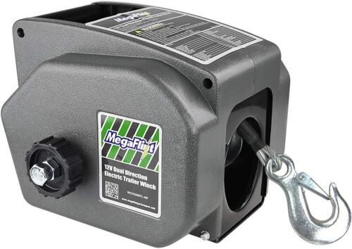 Megaflint 12V Dual Direction Electric Trailer Winch  - Lot 46