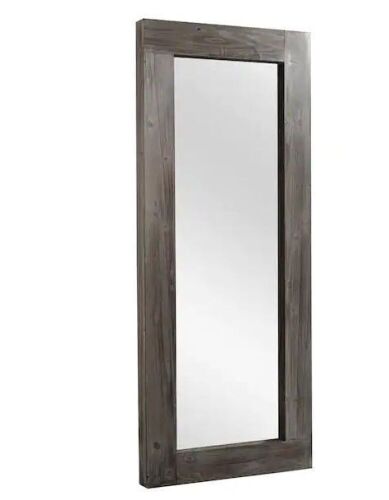 NEUTYPE 58 in. x 24 in. Large Rustic Rectangle Wood Framed Leaning Mirror - Lot 12