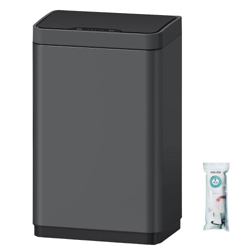Mbillion 15.3 Gallon Touchless Infrared Motion Sensor Trash Can, Stainless Steel Brushed Finish Hands-Free Automatic Open Smart Garbage Can for Home and Office Waste and Recycling, Dark Grey - Lot 63