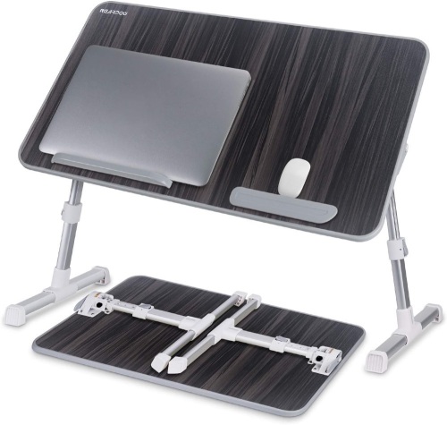 Laptop Bed Tray Table, Nearpow (Larger Size) Adjustable Laptop Bed Stand, Portable Standing Table with Foldable Legs, Foldable Lap Tablet Table for Sofa Couch Floor - Large Size 13"D x 23.6"W x 2.32"H - Lot 97