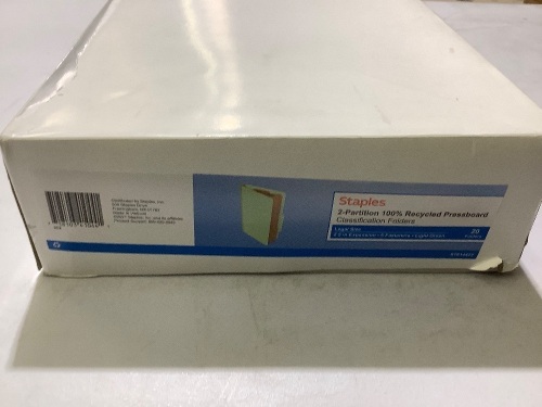 Staples 2 Partition Classification Folders 20 foldersStaples 3 Tab File Folders 100 folders - Lot 187