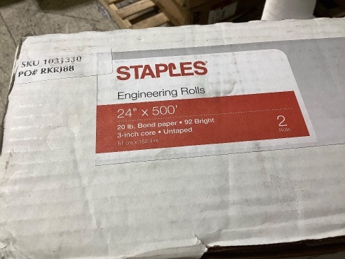 Staples Engineering Rolls 24X500 2 rolls - Lot 189