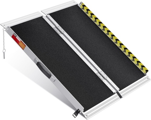 VNN Portable Wheelchair Ramp 3FT, Non-Slip Aluminum Folding Handicap Ramp, Door Threshold Wheelchair Ramps for Home, Wheel Chair Ramp for Home Steps, Scooter Ramp for Car, Doorways, Curbs, Stairs - Lot 218