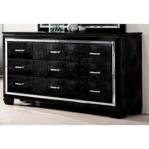 Everly Quinn Gallegos Crocodile Textured 9 Drawer Standard Dresser  - Lot 310