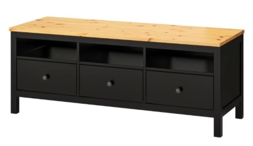 HEMNES TV unit, black-brown/light brown, 58 1/4x18 1/2x22 1/2 " $329.99 - Lot 700