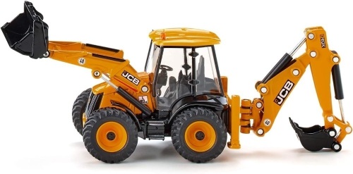 JCB 4CX Backhoe Loader, 1:50, Metal/Plastic, Yellow, Multifunctional, Can be Combined Models of The Same Scale - Lot 365