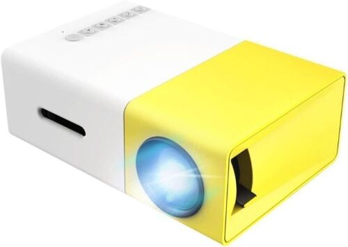 Mini Projector, YG300 Portable Pico Full Color LED LCD Video Projector for Children Present, Video TV Movie, Party Game, Outdoor Entertainment with HDMI USB AV Interfaces and Remote Control - Lot 4717