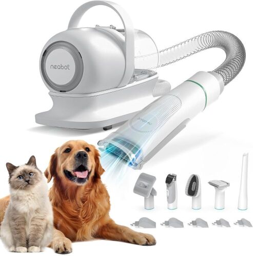 neabot Neakasa P1 Pro Pet Grooming Kit & Vacuum Suction 99% Pet Hair, Professional Clippers with 5 Proven Grooming Tools for Dogs Cats and Other Animals - Lot 4731