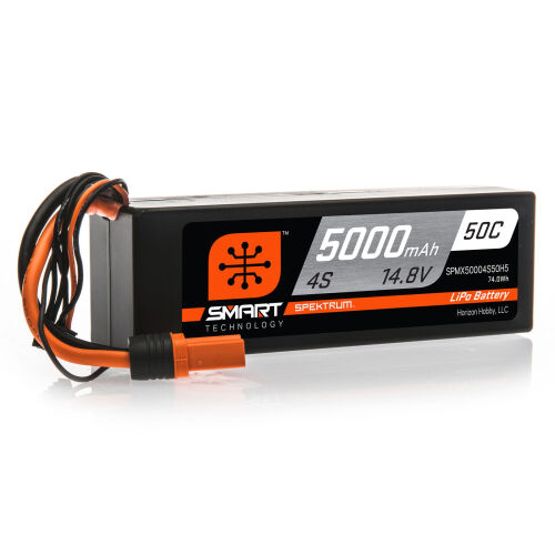 14.8V 5000mAh 4S 50C Smart Hardcase LiPo Battery: IC5 - Lot 4736