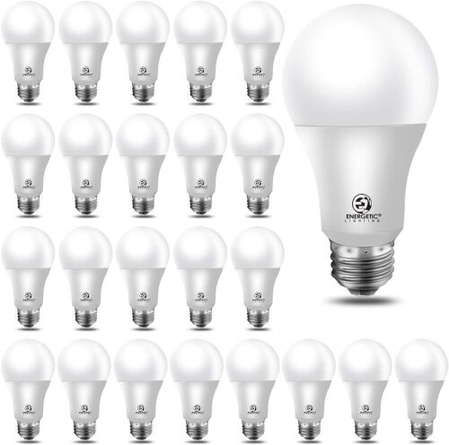 Energetic 24 Pack LED Light Bulbs, 60 Watt Equivalent A19 LED Bulb, Soft White 2700K, Non-Dimmable, E26 Base, UL Listed, 15000 Hrs, Standard Light Bulbs - Lot 4787