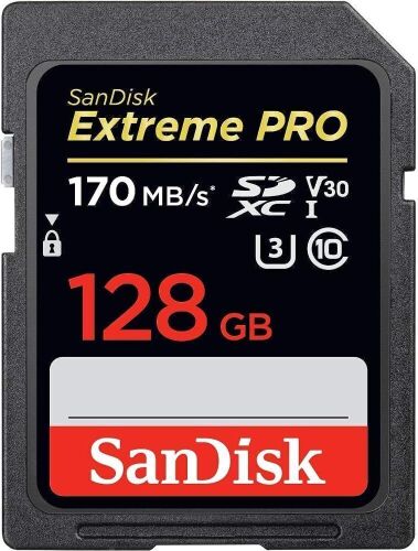 SanDisk 128GB Extreme PRO SDXC UHS-I Card - C10, U3, V30, 4K UHD, SD Card - SDSDXXY-128G-GN4IN - Lot 4851