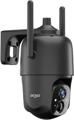 Dzees Security Cameras Wireless Outdoor, 2K Battery Powered Security Camera, 360° PTZ Camera with Spotlight, Siren, Color Night Vision, AI Dectection, IP66 for Home Security, 2.4GHz - Lot 5099