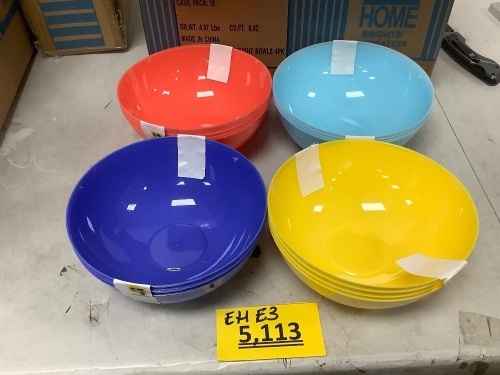 Plastics Bright Bowls - 64 Count - Lot 5113