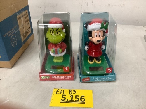 Christmas Grinch/Minnie Bobbleheads - 4 Pack - Lot 5166