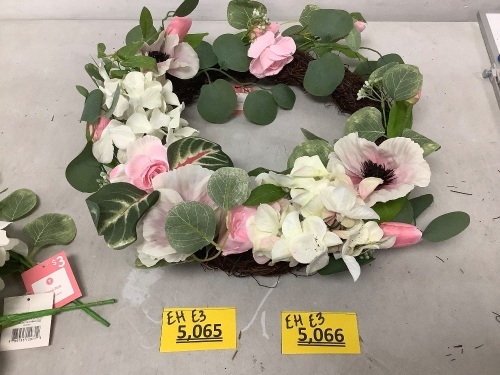 Poppy Hydrenga Wreaths - 6 Count - Lot 5066