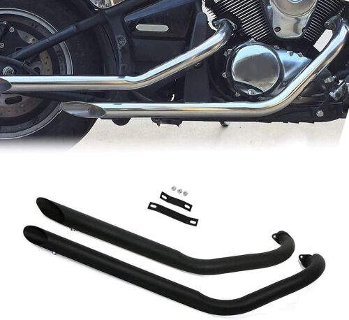 Worldmotop Muffler Exhaust Pipe Stainless Steel Shortshots Staggered for Kawasaki Vulcan 900 S EN900 VN900 S900 - Lot 60