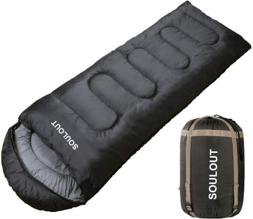 Soulout 3-4 Seasons Lightweight, Portable, Waterproof Sleeping Bag with Compression Sack - Lot 490