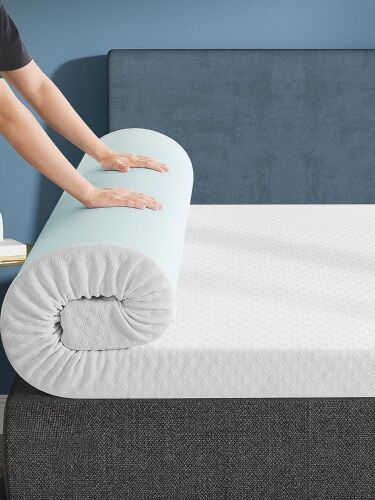 RISAR 3" Memory Foam Mattress Topper Queen Size - Lot 495