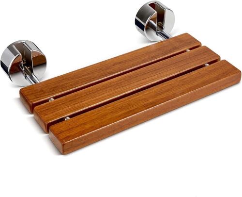 OasisSpace Teak Folding Shower Seat  - Lot 500