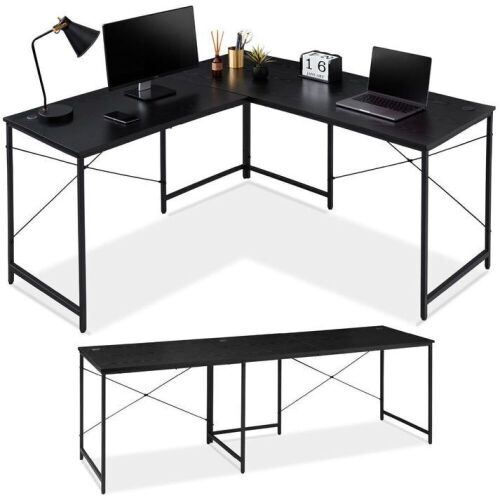 Modular L-Shaped Office Desk w/Customizable Setup - 94.5in  - Lot 579