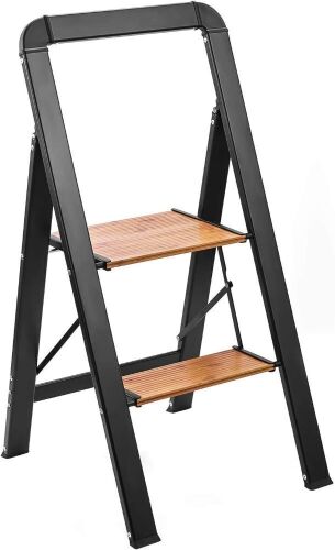 Delxo Lightweight Aluminum 2 Step Folding Step Ladder - Lot 601