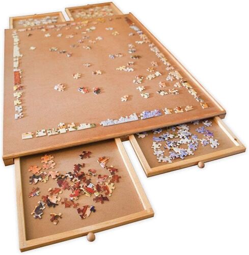 Bits and Pieces Original Standard Wooden Jigsaw Puzzle Plateau with 4 Drawers  - Lot 619