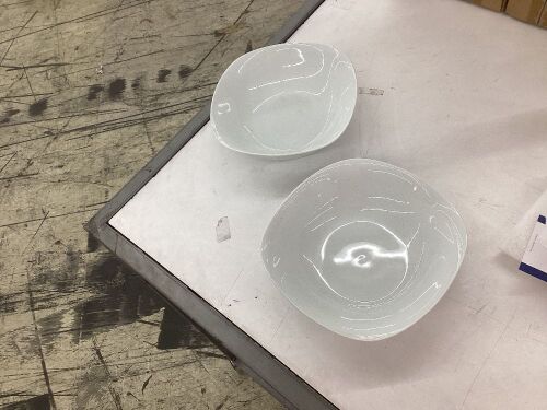 Lot of (6) White Bowls, Set of 2  - Lot 643