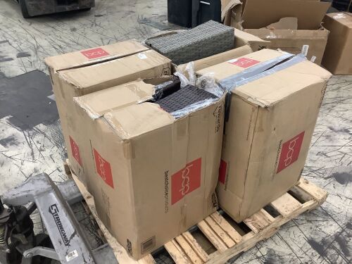 Lot of (4) 3-Piece Outdoor Patio Wicker Bistro Set w/ Side Storage Table - Uninspected, Open Box  - Lot 117
