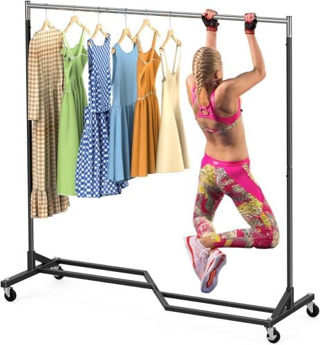 Mr IRONSTONE Heavy Duty Rolling Clothes Rack 63"  - Lot 336