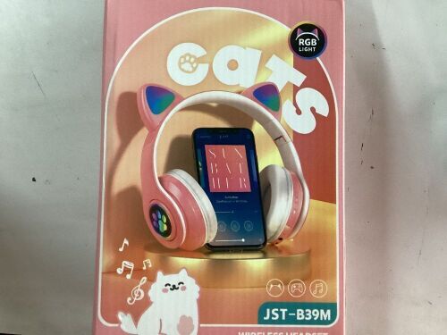 RGB Cat Ear Wireless Headphones  - Lot 292