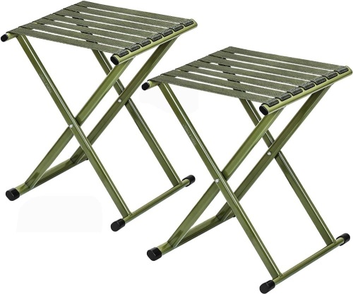 TRIPLE TREE Folding Stool, 2-Pack Portable Camping Stool 17.8inch Height Lightweight Stainless Steel Foldable Chair for Outdoor Camping Walking Hunting Hiking Fishing, Support 600 lbs - Lot 78