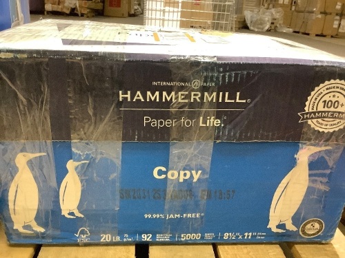 hammermill Printer Paper 20lb copy paper 8.5 X 11Ream (5000 Sheets)  - Lot 209