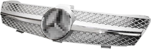HZTWFC Chrome Silver Car Front Bumper Mesh Grille Grill For Mercedes Benz W219 CLS500 SLS600 CLS 2005 2006 2007 2008 With Emblem - Lot 129