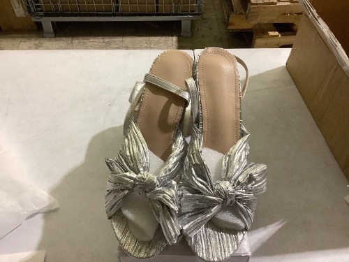 pleated bow ankles with thick heels womens ankle strap pumps toe ankle strap buckle stiletto heel dress sandals size 39 - Lot 193