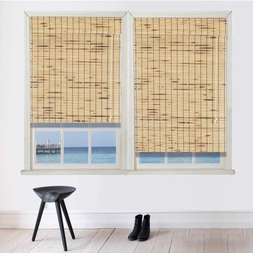 N / A Bamboo Roman Window Blinds Sun Shades, 72W x 72H, Light Filtering Roller Shades,Any Size 24-72 Wide and 72 High - Lot 381