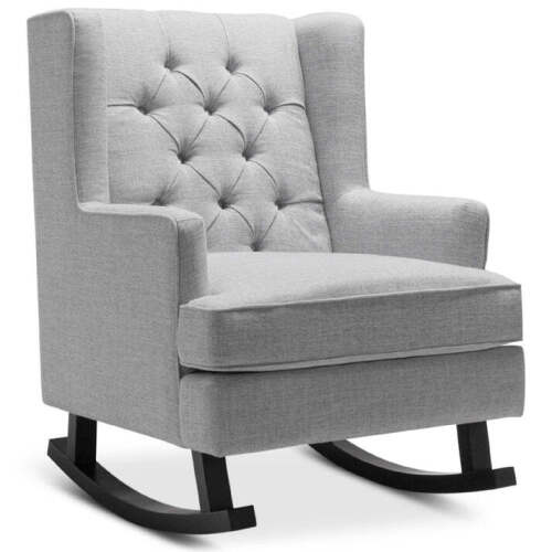 Tufted Upholstered Wingback Rocking Chair - Lot 5182