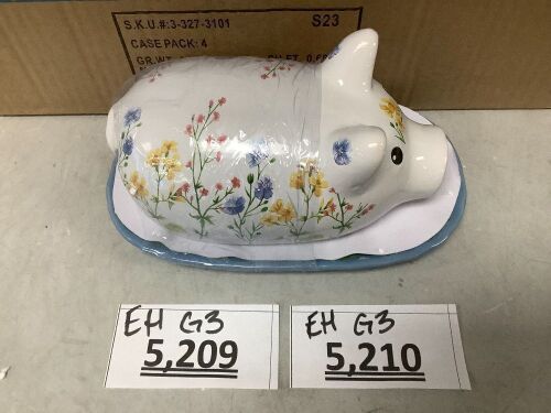 Box of Pig Butter Dish 4ct - Lot 5209