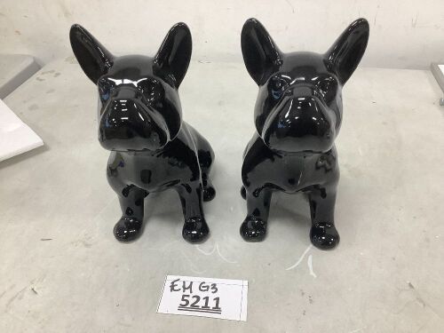 Box of Two French Bull Dog Statues - Lot 5211