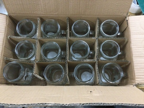 Glass Mason Jar Cups - 12 Count - Lot 5395