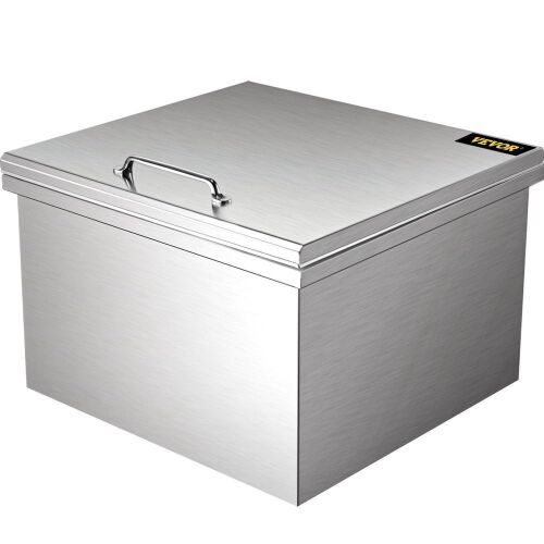 VEVOR Stainless Steel Drop in Ice Chest with Hinged Cover, 28''L x 18''W x 17''H - Dented Lid  - Lot 265